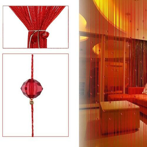 Tassel Curtain Crystal Beads Tassel Silk String Curtain Window Door Divider Sheer Curtains Valance Door Windows Panel Curtain