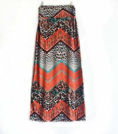 Stripe Maxi Skirts Women Geometric Skirts Faldas Mujer Brand Vintage Long Skirts Women