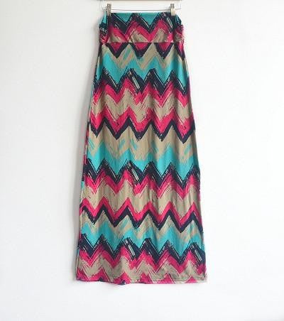 Stripe Maxi Skirts Women Geometric Skirts Faldas Mujer Brand Vintage Long Skirts Women