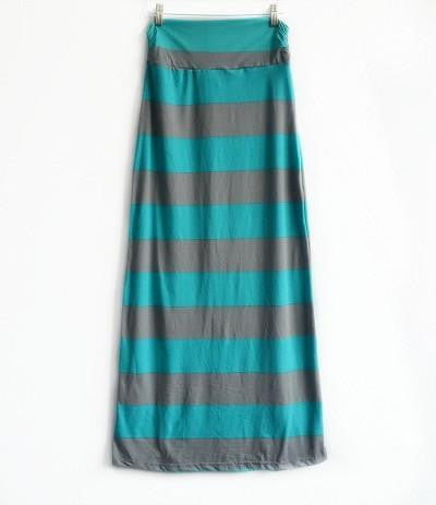 Stripe Maxi Skirts Women Geometric Skirts Faldas Mujer Brand Vintage Long Skirts Women