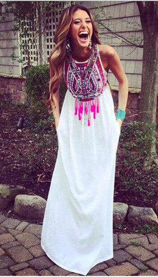 summer dress women elegant boho bohemian floral print long maxi beach dress XL evening chiffon