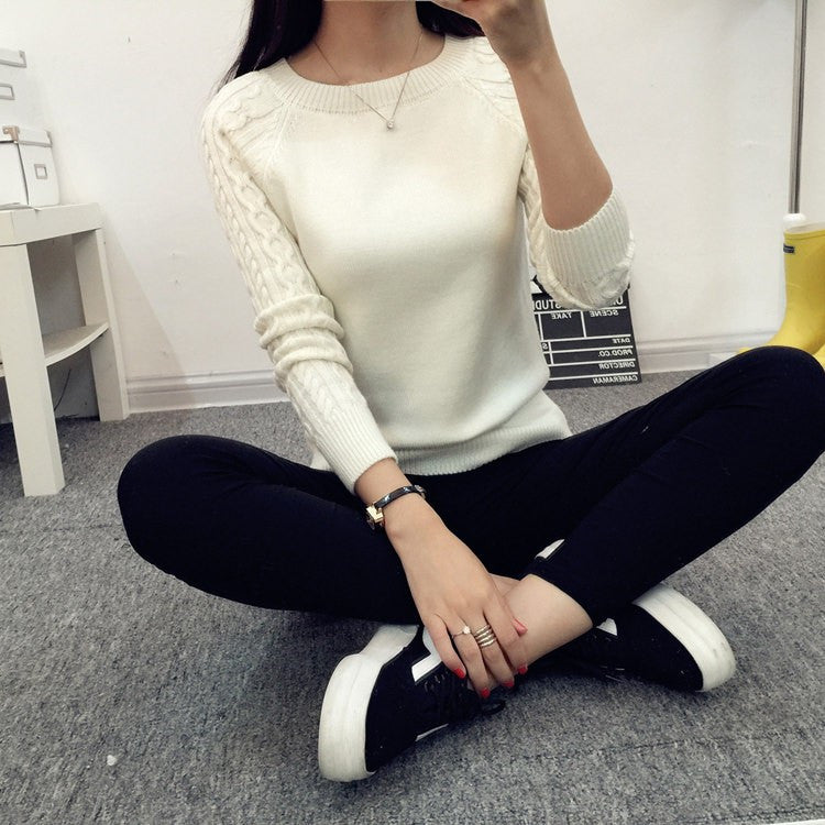 Online discount shop Australia - Knitted Women Sweaters And Pullovers Female Long Sleeve Jumper White Black Gray Pull