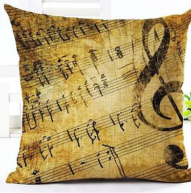 Online discount shop Australia - Music Series Note Printed Linen Cotton Square 45x45cm Home Decor Houseware Throw Pillow Cushion
