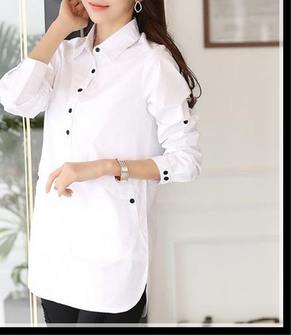 Online discount shop Australia - Blouse shirt Women White Shirt plus size elegant Cotton Women's shirt Women Blouse women tops