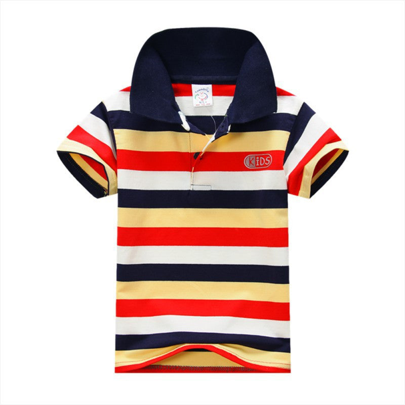 Baby Boys Kid Tops T-Shirt Summer Short Sleeve T Shirt Striped Polo Shirt Tops-Dollar Bargains Online Shopping Australia