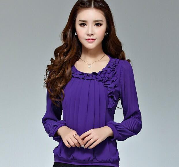 women blouses chiffon blouse tops woman clothes long sleeve
