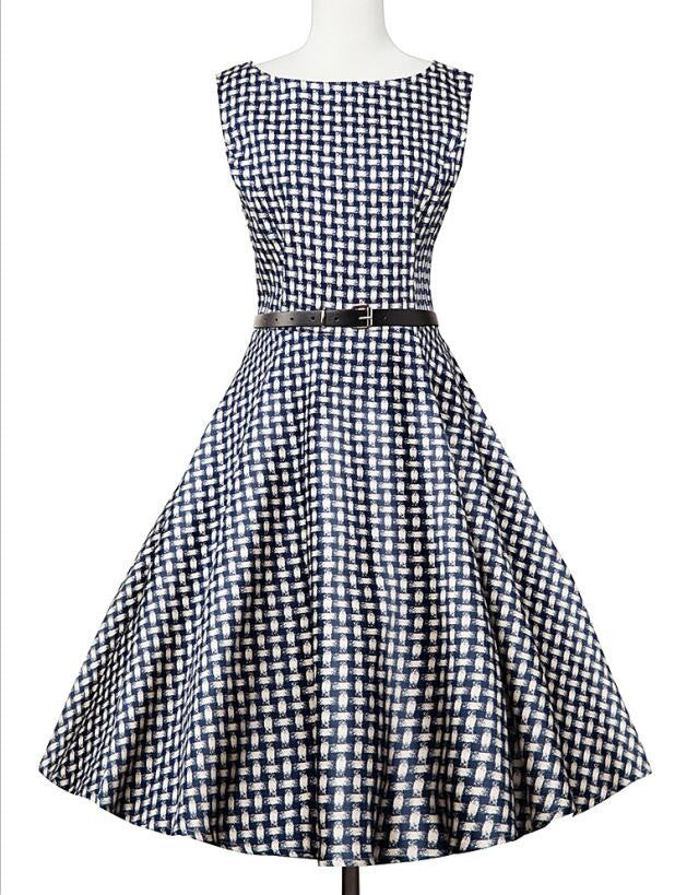 Online discount shop Australia - Fashion Summer Dot Floral Print Party Dress 50s Women Robe Rockabilly Vintage Swing Pinup Dresses vestidos de fiesta