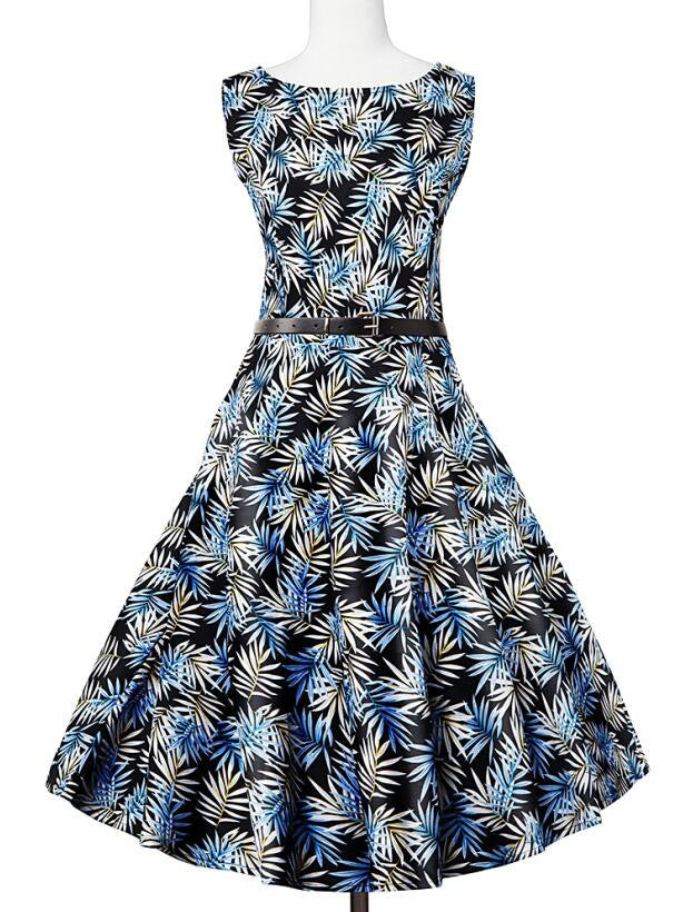 Online discount shop Australia - Fashion Summer Dot Floral Print Party Dress 50s Women Robe Rockabilly Vintage Swing Pinup Dresses vestidos de fiesta