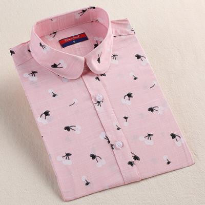 Shirt Women Blouses Long Sleeves Women Shirts Floral Cotton Tribal Print Blouses Vintage Women Tops