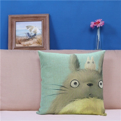 Online discount shop Australia - Miyazaki Totoro Cotton linen Pillow Case For office/bedroom/chair seat cushion 18x18 inches Decorative