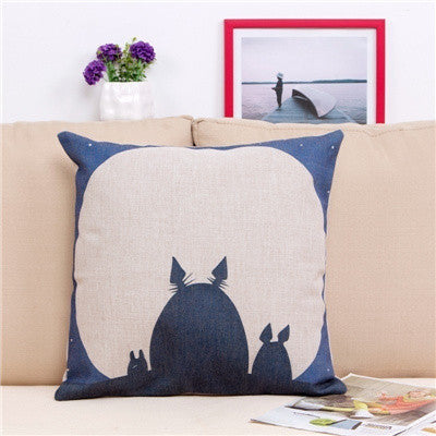Online discount shop Australia - Miyazaki Totoro Cotton linen Pillow Case For office/bedroom/chair seat cushion 18x18 inches Decorative