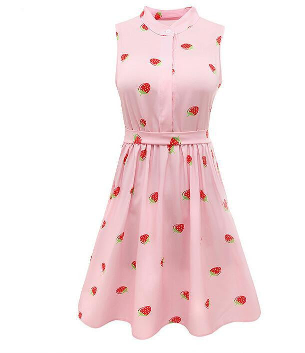 Vestods Summer Style Women Dress Flamingo Fun Flare Prints Casual High Waist Cute A Line Mini Dress