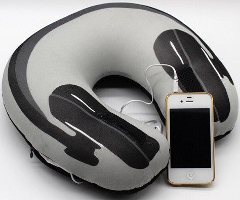 Online discount shop Australia - Musical Pillow Sleeping Pillow Headphone Print Simple Travel Pillow U shaped Neck Speaker Foam Rest Airplane Pillow