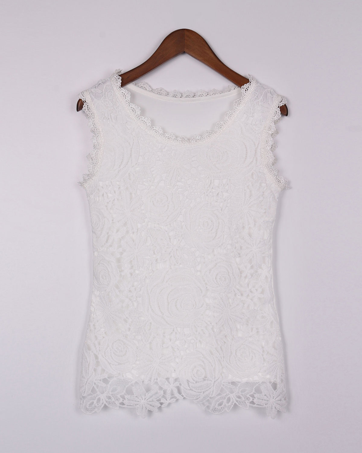 Online discount shop Australia - Fashion Women Blouse Lace Elegant Sleeveless Black White Renda Crochet Casual Shirts Tops Plus Size