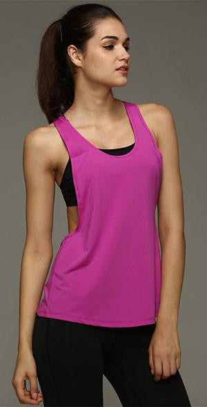 Vest Women Tank Tops Sleeveless Vest Dry Quick Loose Singlet Solid Color