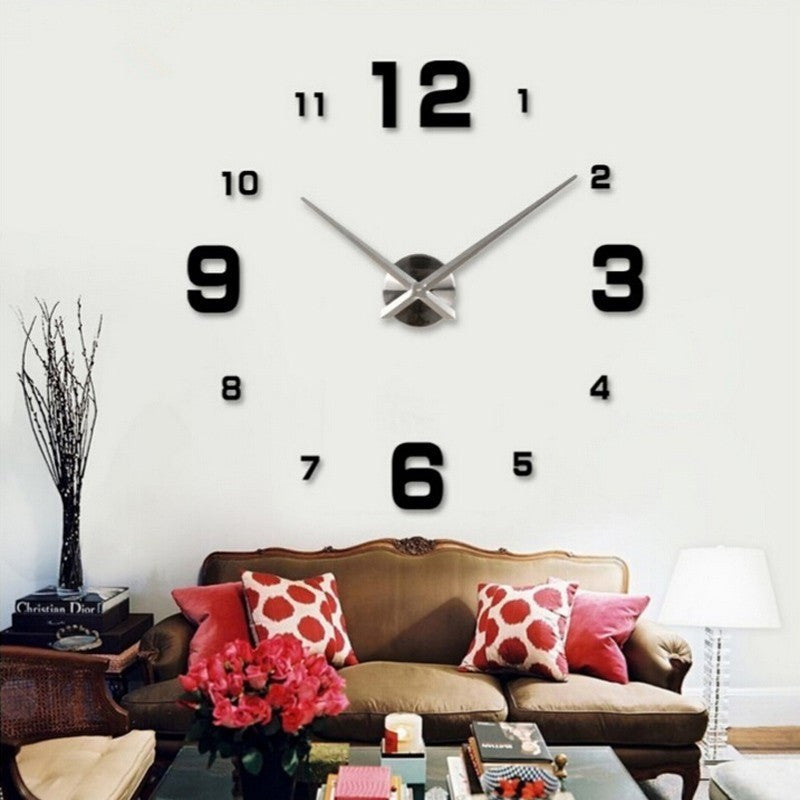 DIY 3d Home Decoration Wall Clock Big Mirror Wall Clock Modern Design,Large Size Wall Clocks.DIY Wall Sticker Unique Gift