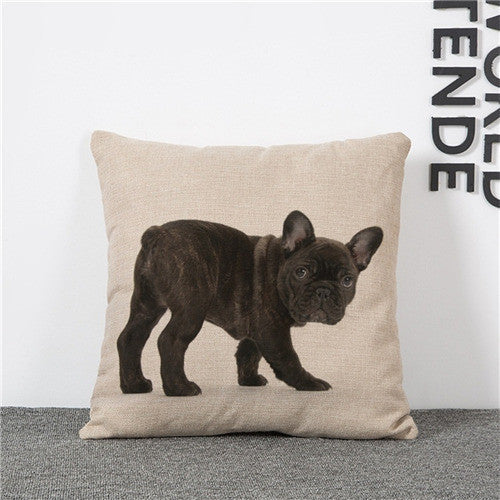 Online discount shop Australia - Cushion Cover Lovely Cute Pug Dog Pillowcases Cotton Linen Printed 18x18 inches Euro Pillow Covers Decorative Pillows
