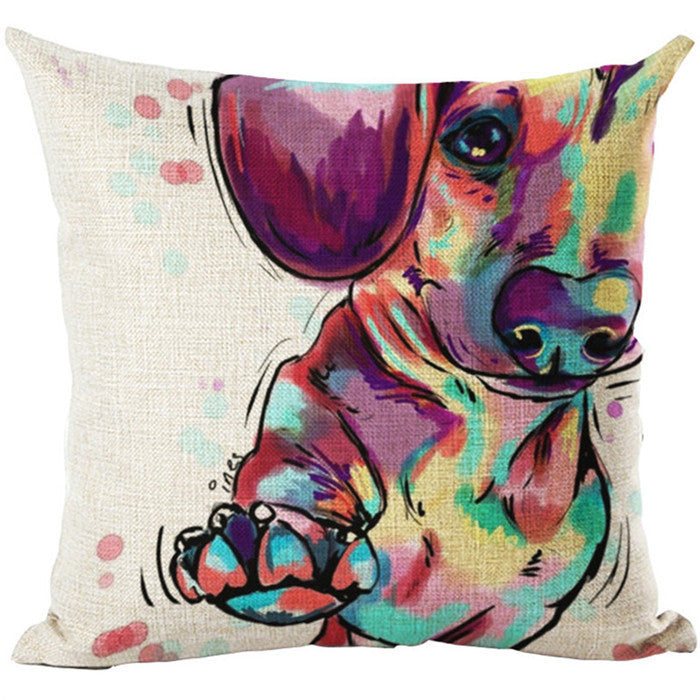 Online discount shop Australia - Fashion Style Cartoon dog Cushion Customized Throw Pillow Home Decorative Cotton Linen Square Printing