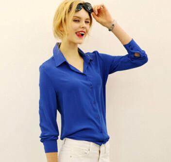 work wear women shirt blouse casual solid elegant ladies chiffon office blouse top fashion formal