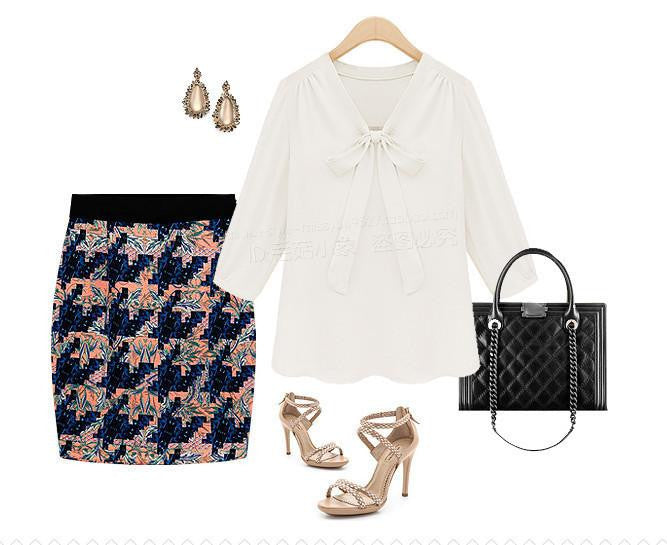 Women Blouses Fashion Ribbon Tops Long sleeve Chiffon Shirts V Neck Female Clothing Ladies Office Clothes