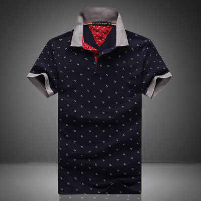 Polo Shirt Men 100% Cotton Printed POLO Shirts Brands Short Sleeve Camisas Polo Stand Collar Male Polo Shirts 3XL,EDA377