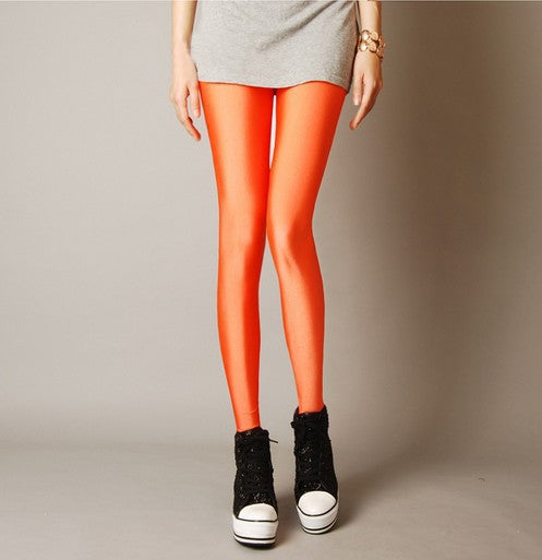 Online discount shop Australia - Neon Leggings New Autum Solid Candy Cotton Leggins For Women Fashion Slim Workout Pants Push Up Thin Leggins HDDK0022