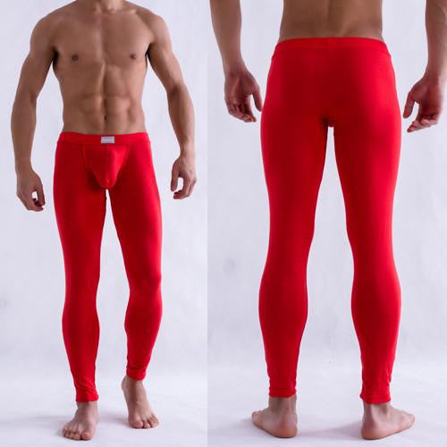 Solid Color Men's Long Johns Pants Thermal Underwear Low Rise Underpants M L XL