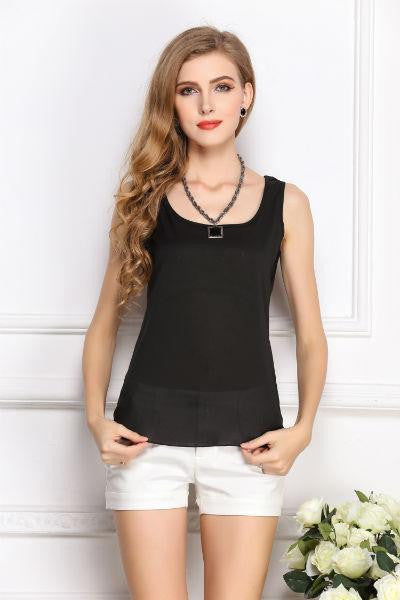 Online discount shop Australia - 6 SIZES  women blouses camisole chiffon vest top female sleeveless basic solid tops