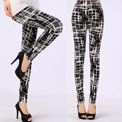 Women Printed Leggings Spandex Knitted Fashion Skinny Leggins Primavera Pants Women