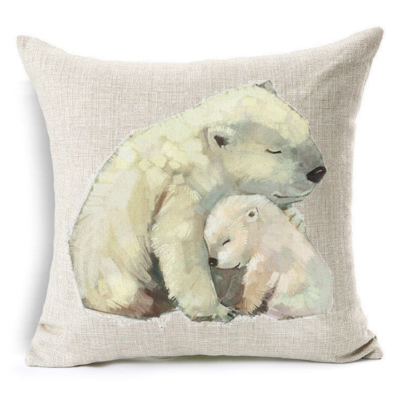 Online discount shop Australia - Cute Animal Cat Dog Panda Decorative Cushion Cover Cotton Linen Cushion Decorative Pillow Cace 45x45CM Square Throw Pillow Cover