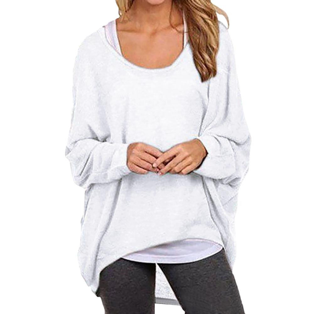 Online discount shop Australia - Lisli  Oversized T Shirts Baggy Women Long Sleeve Tops Tee Casual Women Clothing Loose Jumper Bat Pullover T-shirt 01B0500