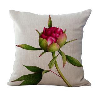 Rose Flower Small Fresh Cotton Linen Cushion Home Sofa Car Decorative Pillow Decor Pillow
