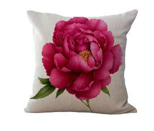 Rose Flower Small Fresh Cotton Linen Cushion Home Sofa Car Decorative Pillow Decor Pillow