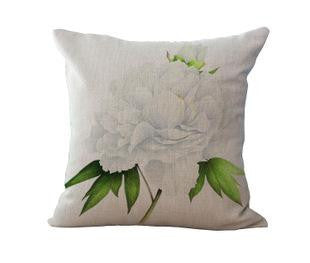 Rose Flower Small Fresh Cotton Linen Cushion Home Sofa Car Decorative Pillow Decor Pillow