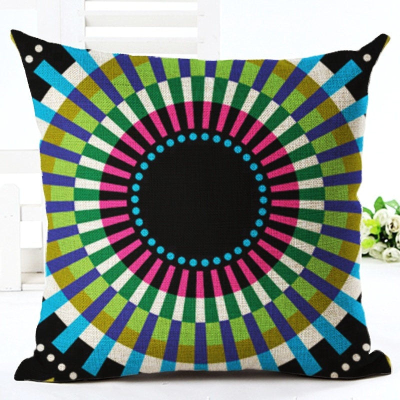 Online discount shop Australia - Cushion Cover Nordic Pillow Case Cotton Linen Flower Round 3D Board Cushion Cover Home Decorative Pillow Cover