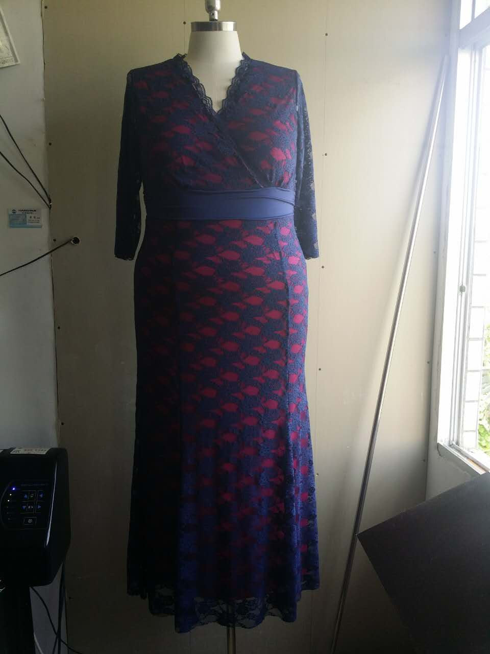 Women Big Large Plus Size Elegant Evening Maxi Long Little Black Red Party Lace Dresses