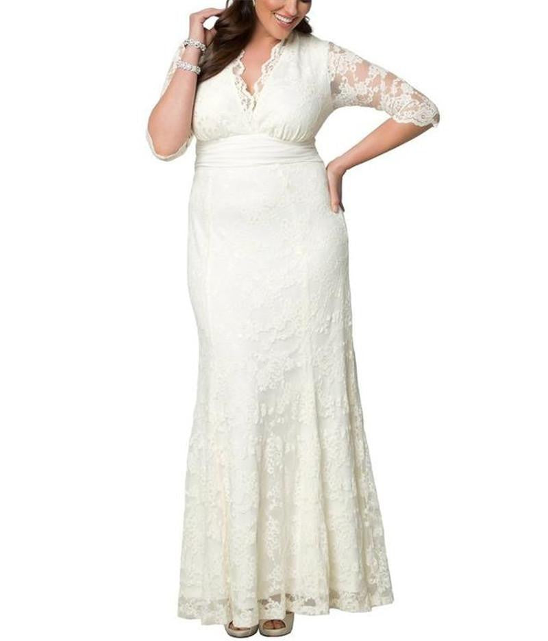 Women Big Large Plus Size Elegant Evening Maxi Long Little Black Red Party Lace Dresses