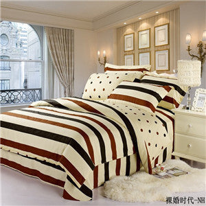 Online discount shop Australia - bedding sets 4pcs stripe duvet quilt cover for king queen full twin size bedclothes 100%cotton cartoon bed linen kids bedsheet