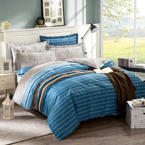 Online discount shop Australia - bedding sets 4pcs stripe duvet quilt cover for king queen full twin size bedclothes 100%cotton cartoon bed linen kids bedsheet
