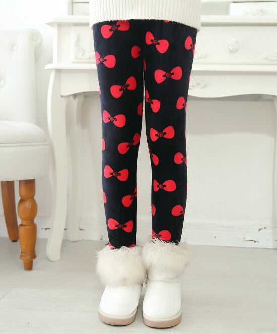 Online discount shop Australia - Girls Leggings Thick Warm Kids Pants Flower Children Velvet Trousers Baby Girl Clothes Leggings
