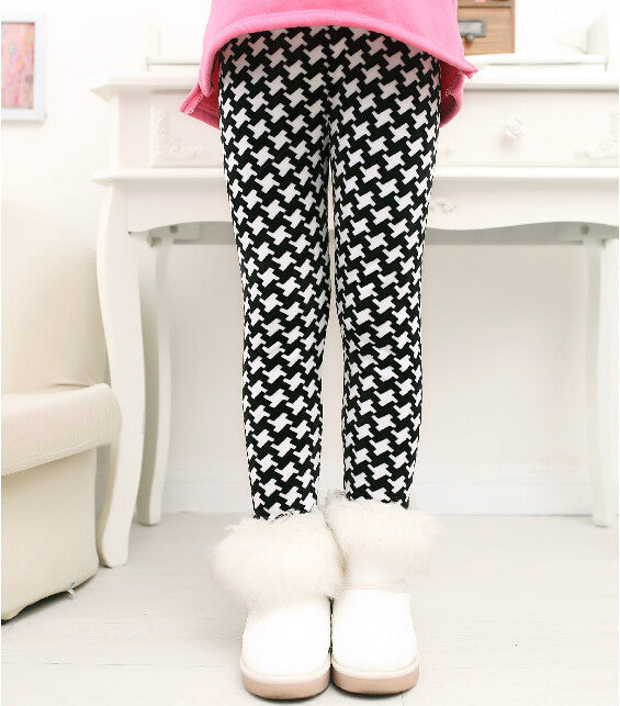 Online discount shop Australia - Girls Leggings Thick Warm Kids Pants Flower Children Velvet Trousers Baby Girl Clothes Leggings