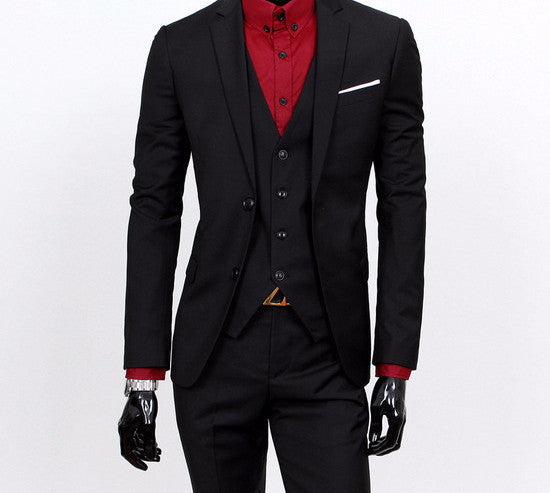 Online discount shop Australia - boutique men suit sets / Men's two button Blazers suit+vest+jacket pants