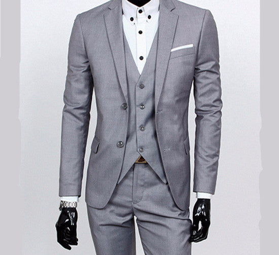 Online discount shop Australia - boutique men suit sets / Men's two button Blazers suit+vest+jacket pants