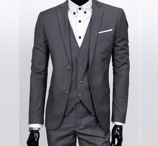 Online discount shop Australia - boutique men suit sets / Men's two button Blazers suit+vest+jacket pants