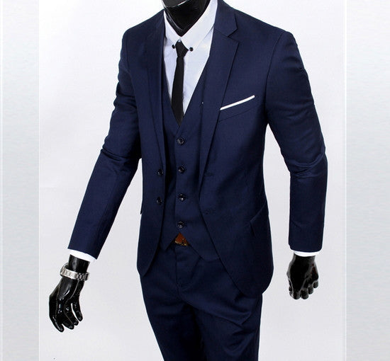 Online discount shop Australia - boutique men suit sets / Men's two button Blazers suit+vest+jacket pants