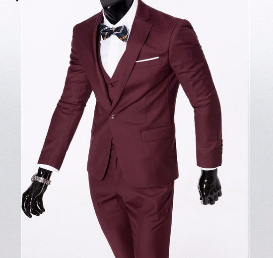 Online discount shop Australia - boutique men suit sets / Men's two button Blazers suit+vest+jacket pants