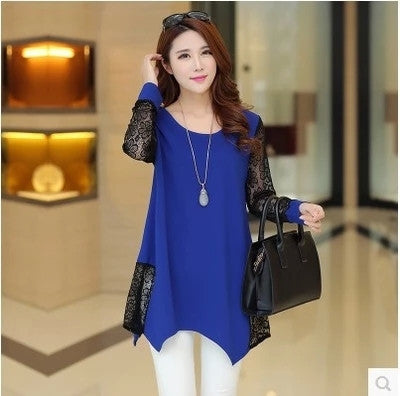 Online discount shop Australia - 5XL women tops vintage ladies lace top long sleeve shirt women blouses big plus size women clothes