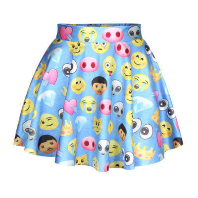 funny 3D skirt mini skirt white/black/blue color cartoon skirt