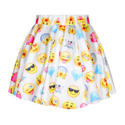 funny 3D skirt mini skirt white/black/blue color cartoon skirt