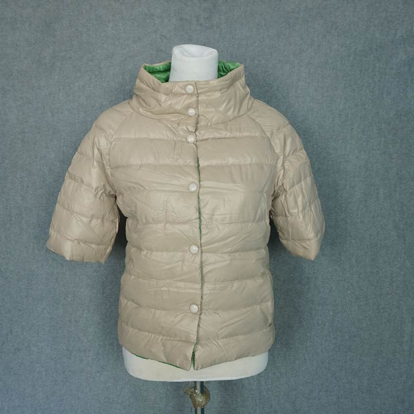 Online discount shop Australia - Fashion Half Sleeve Stand Collar Parkas &Coat for  Women with Hollow Cotton Inside